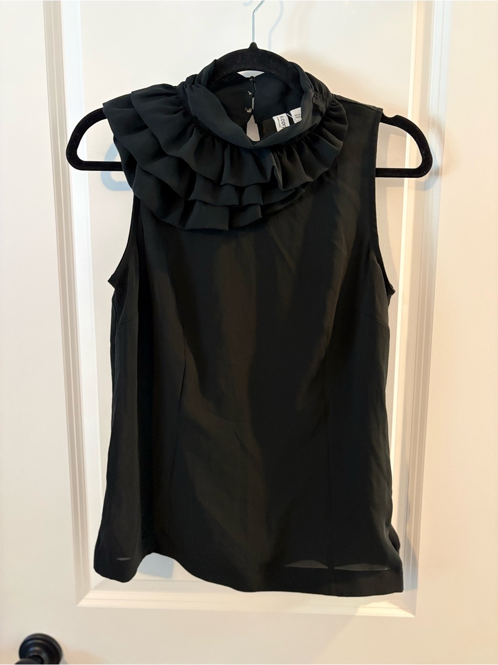 Esprit Black Ruffled High-Neck Sleeveless Camisole